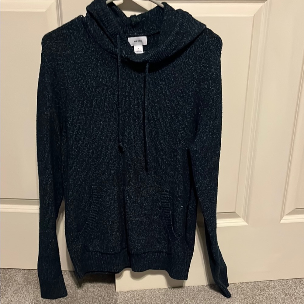Cozy dark navy marked Knit Hoodie